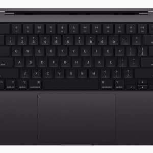 Apple M4 MacBook Pro in Space Black showcasing its ultra-thin design and powerful M4 chip performance.